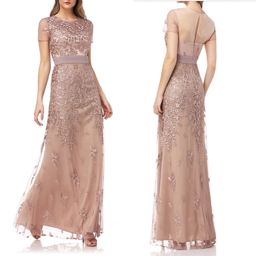 NEW Cascading Floral Embroidery Mesh Gown